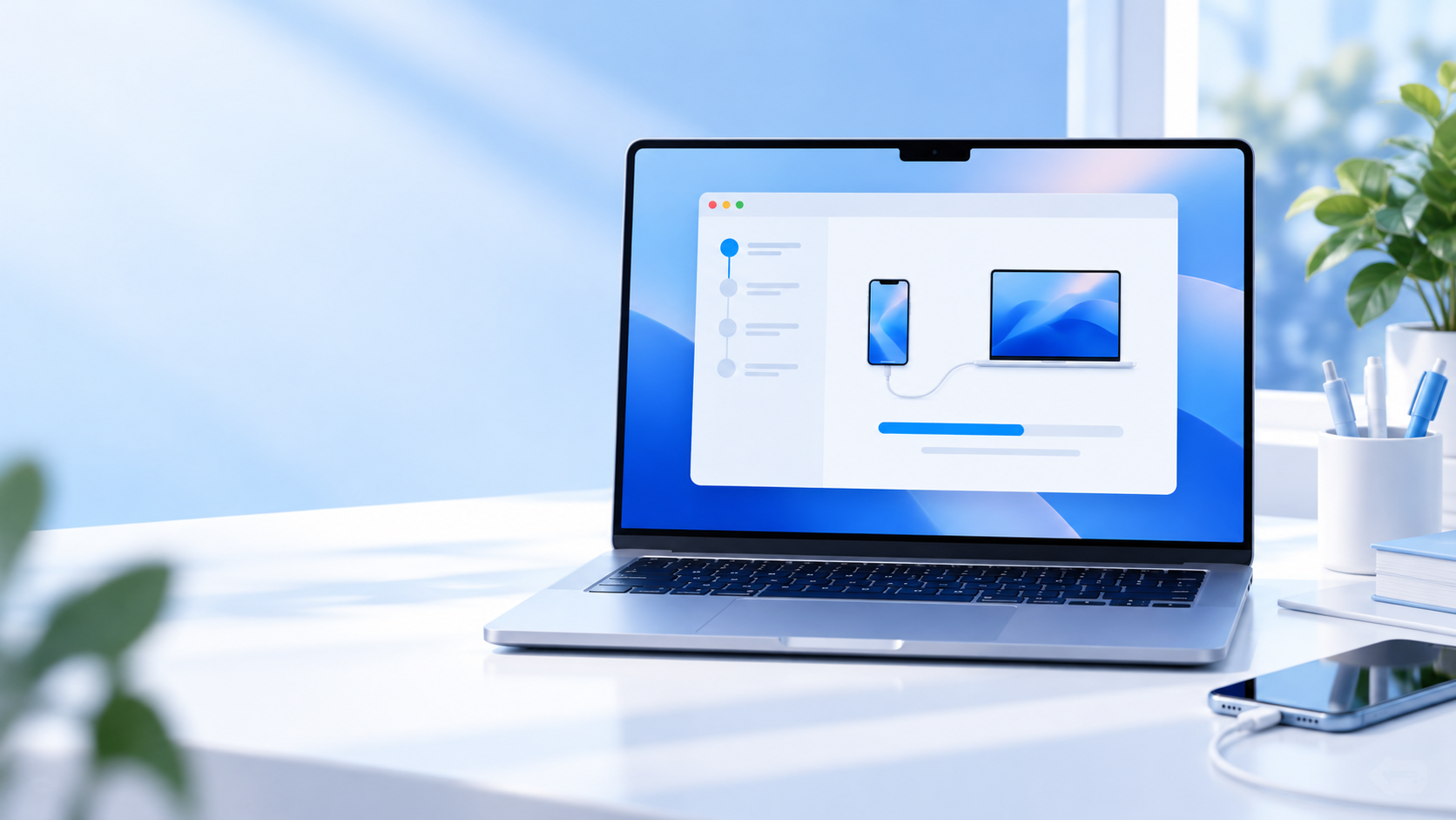 QuickQ macOS 安装、授权与首次连接指南的蓝白色客户端操作示意图
